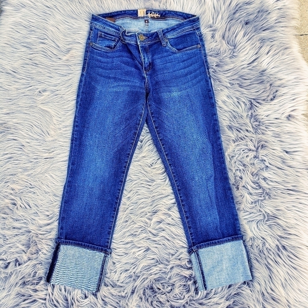 Kut From The Kloth Cropped Faded Jean's Blue sz 4